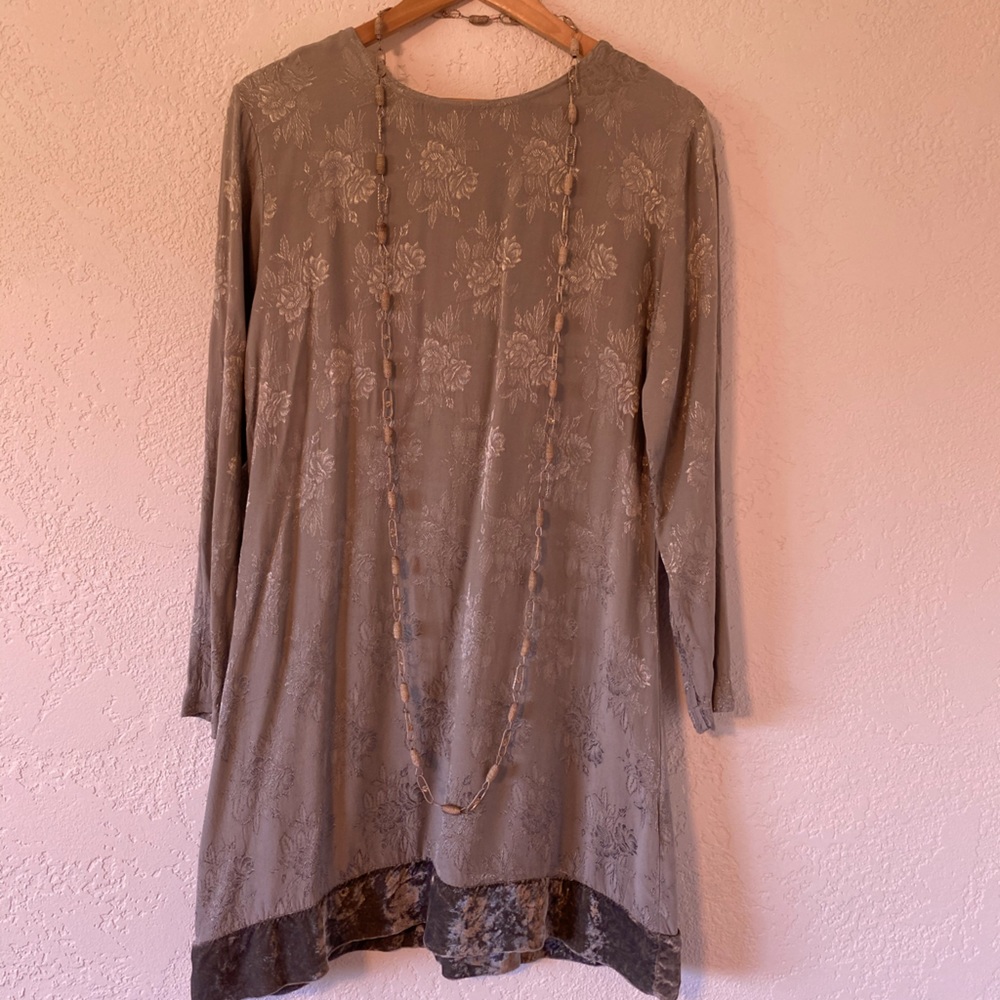 Allen Allen dress with velveteen hem